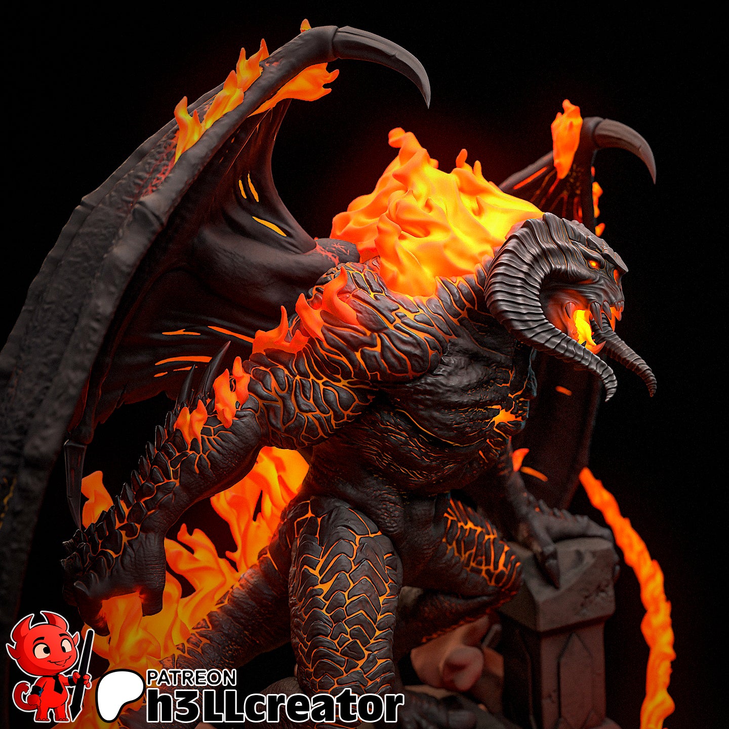 Balrog Bust 3D-printed model