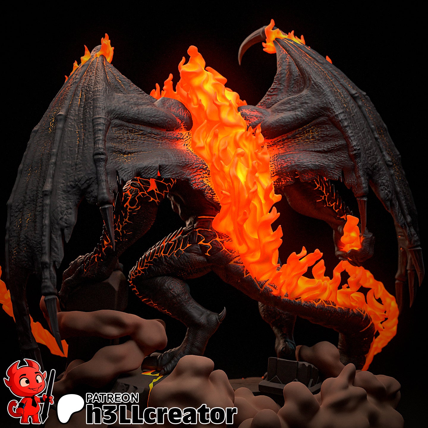 Balrog Bust 3D-printed model