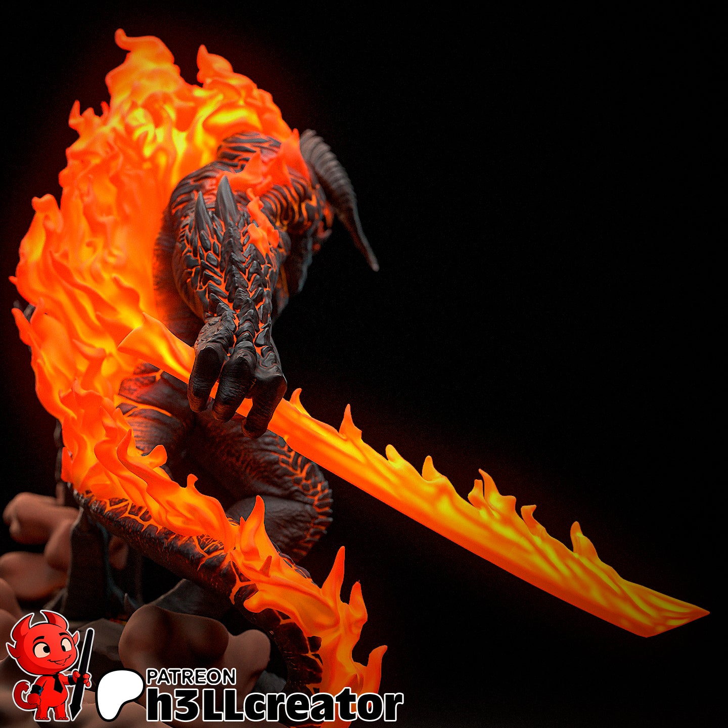 Balrog Bust 3D-printed model