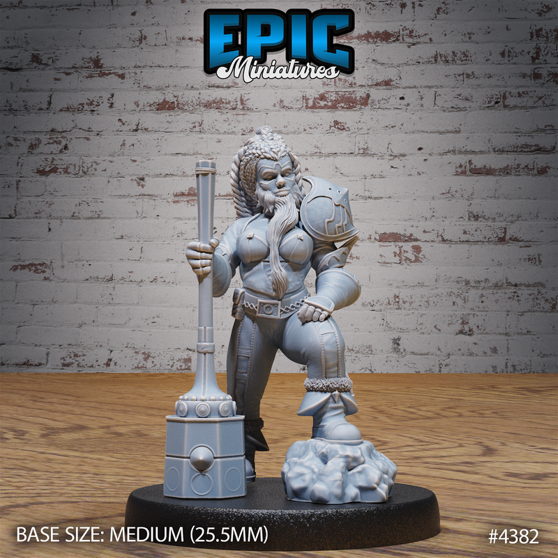 Bearded Female Dwarf 3D-printed model