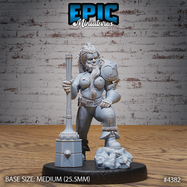 Bearded Female Dwarf 3D-printed model