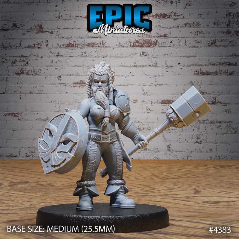 Bearded Female Dwarf 3D-printed model