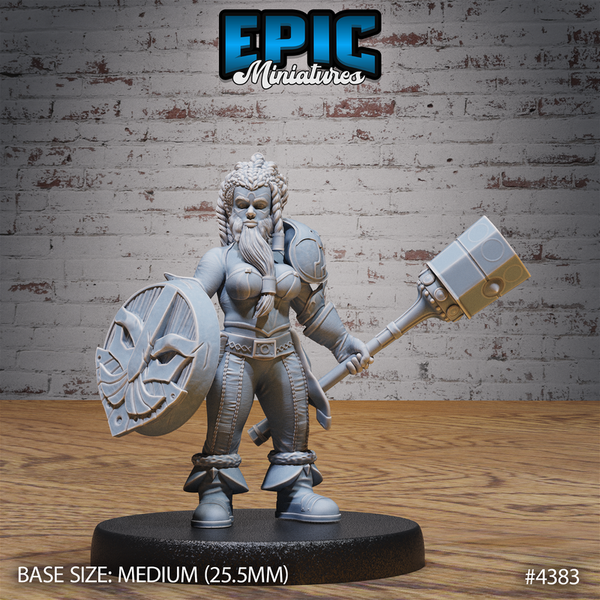 Bearded Female Dwarf 3D-printed model
