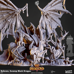 Belevon, Swamp Black Dragon - The Printable Dragon