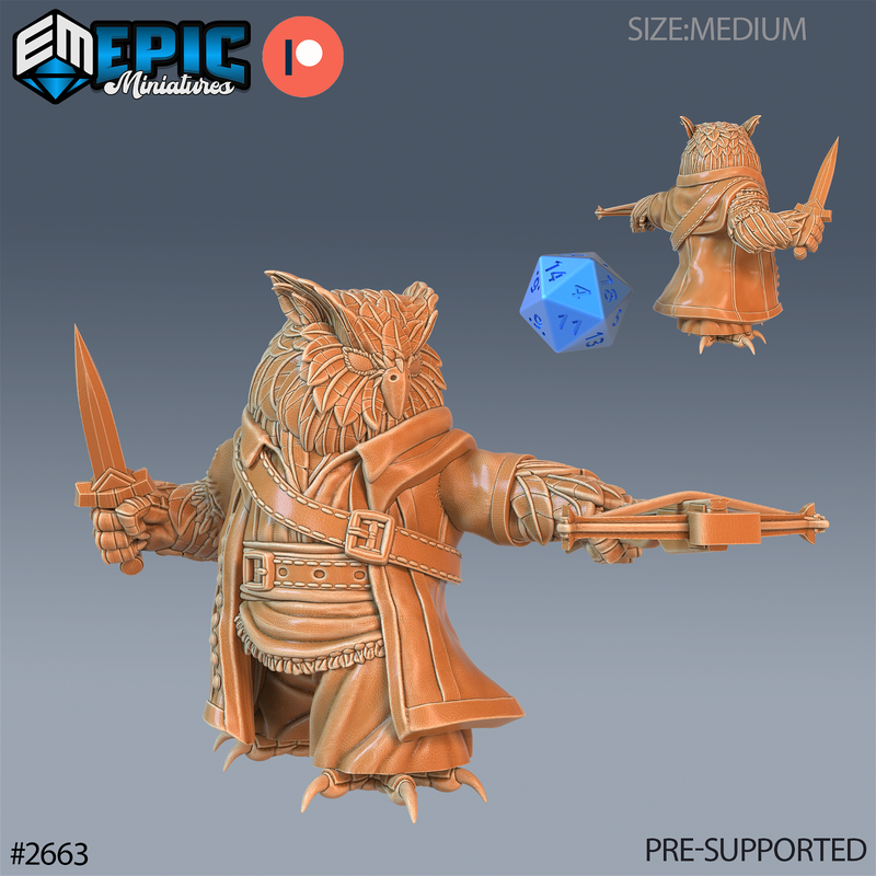 Bird Folk Owl Ranger 3D-printed model