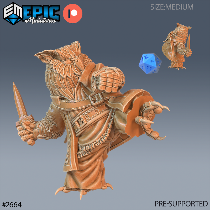 Bird Folk Owl Ranger 3D-printed model