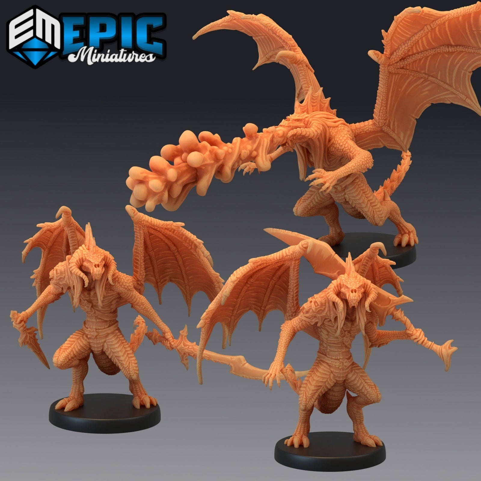 Black Draconic Demon - The Printable Dragon