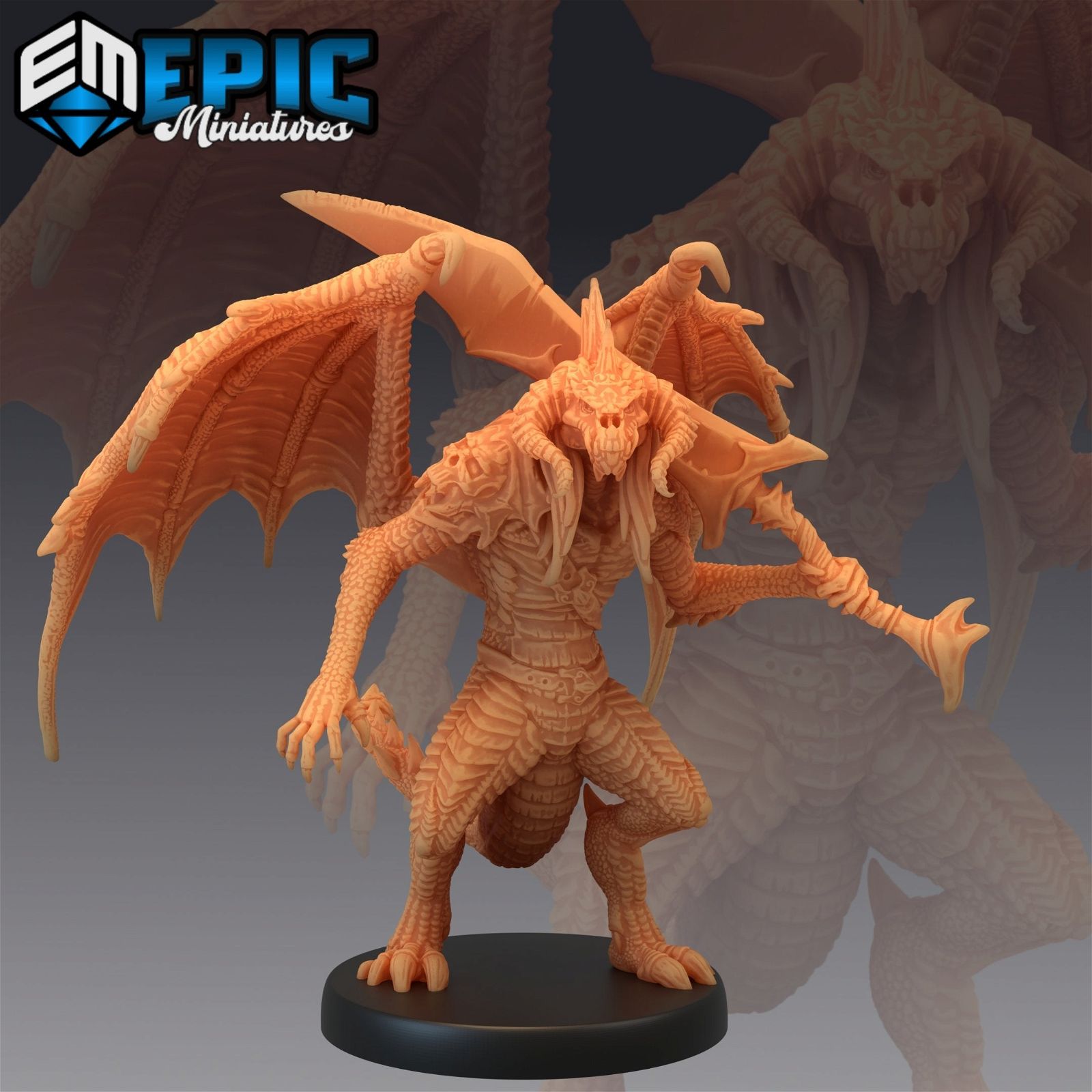 Black Draconic Demon - The Printable Dragon