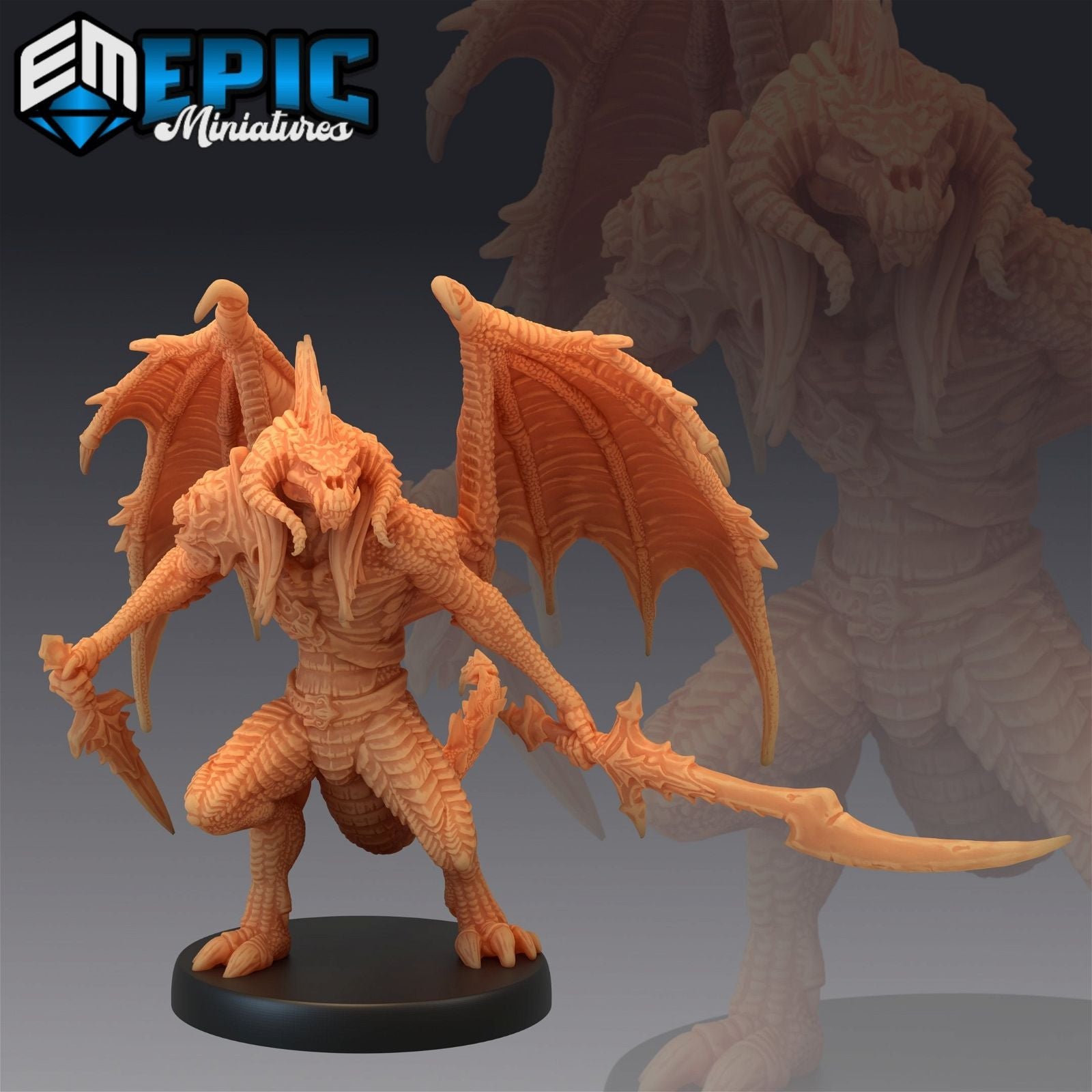 Black Draconic Demon - The Printable Dragon