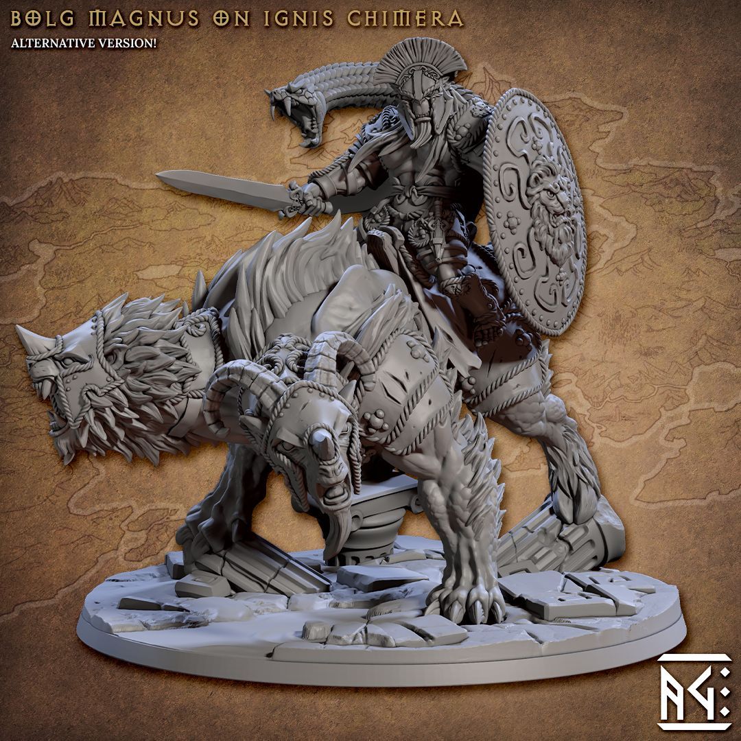 Bolg Magnus On Ignis Chimera - The Printable Dragon