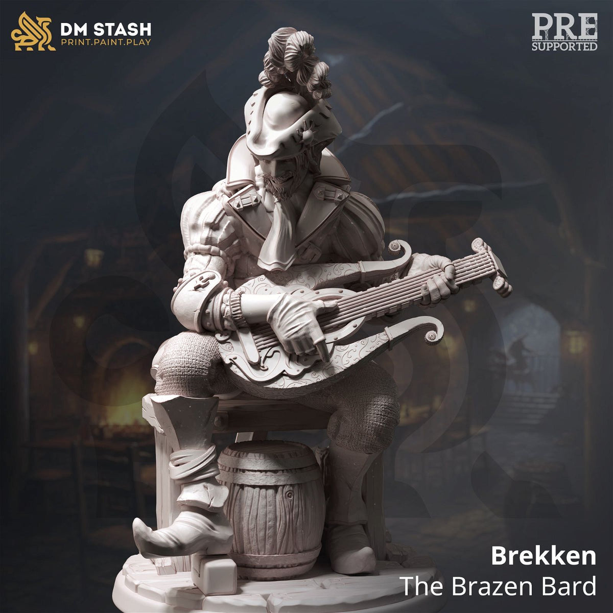 Brekken The Brazen Bard - The Printable Dragon