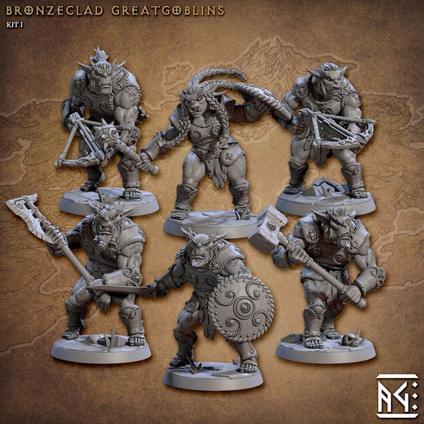 Bronzeclad Greatgoblins 3D-printed model