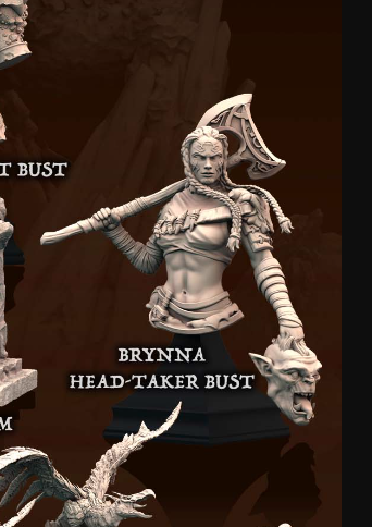 Brynna Head-Taker Bust 3D-printed model