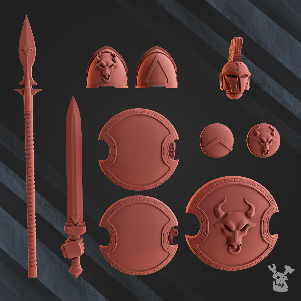 Bull Warrior Bit Set - The Printable Dragon