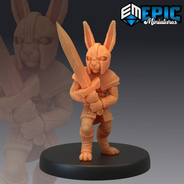 Bunny Swordsman 3D-printed model