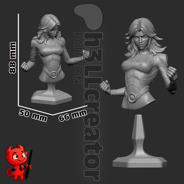 Invisible Woman Bust 3D-printed model