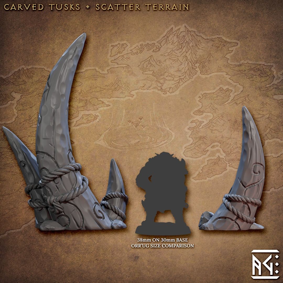 Carved Tusks Scatter Terrain - The Printable Dragon