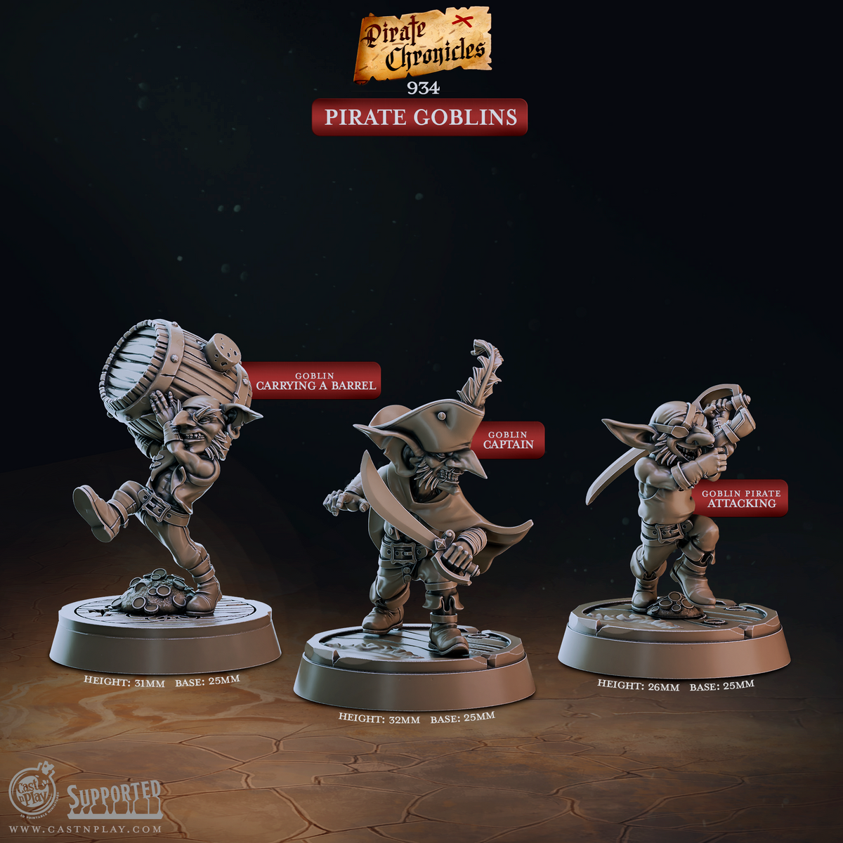 Pirate Goblins 3D-printed model