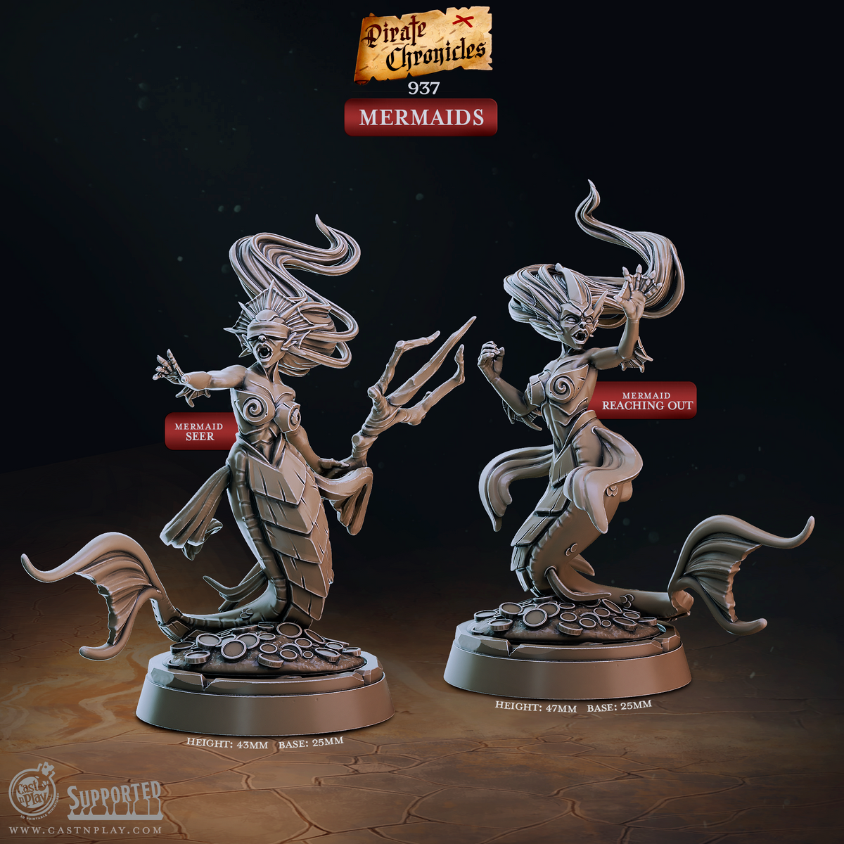 Mermaids 3D-printed model