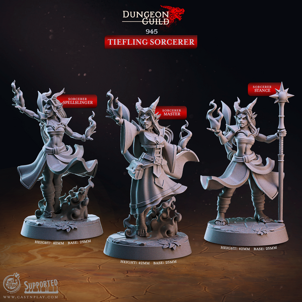 Tiefling Sorcerer 3D-printed model