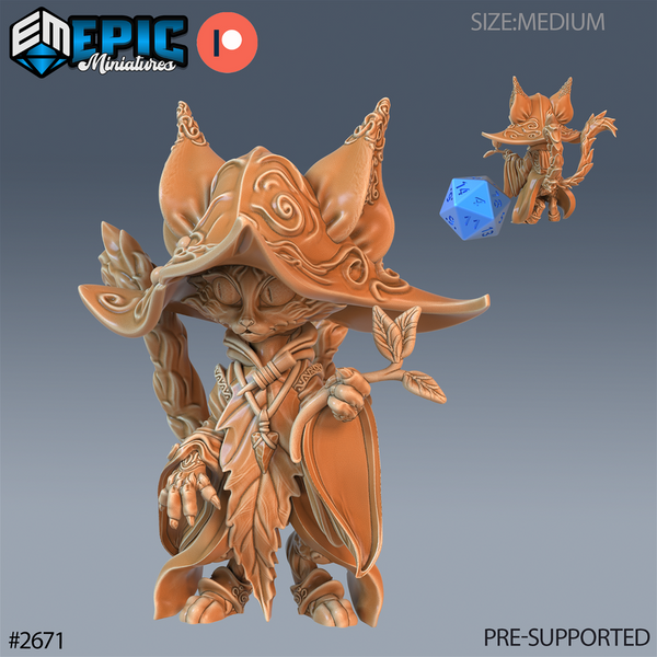 Cat Folk Druid 3D-printed model