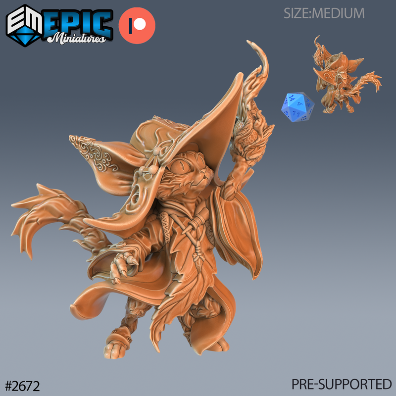 Cat Folk Druid 3D-printed model