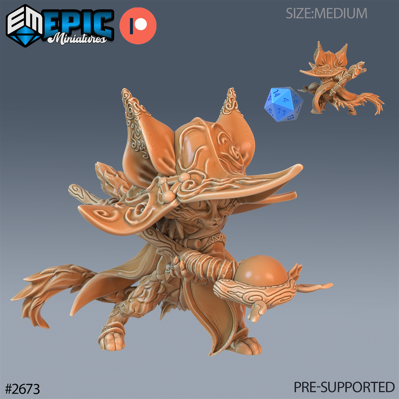 Cat Folk Druid 3D-printed model