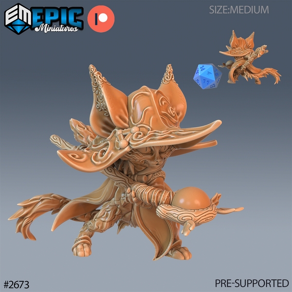 Cat Folk Druid 3D-printed model