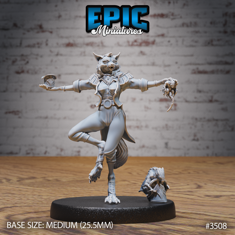 Cat Folk Magician 3D-printed model