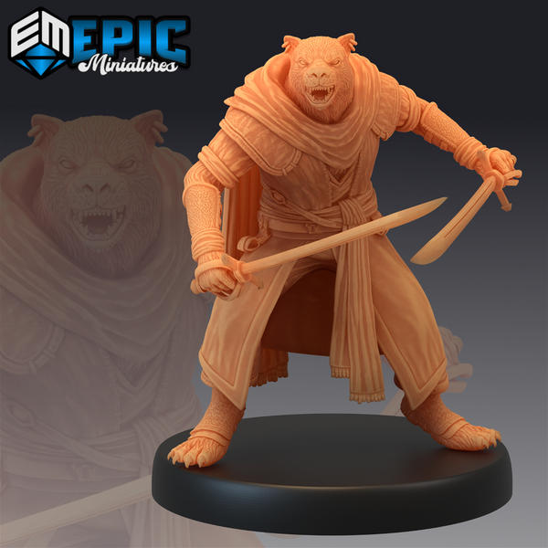 Catfolk Panther Pirate 3D-printed model