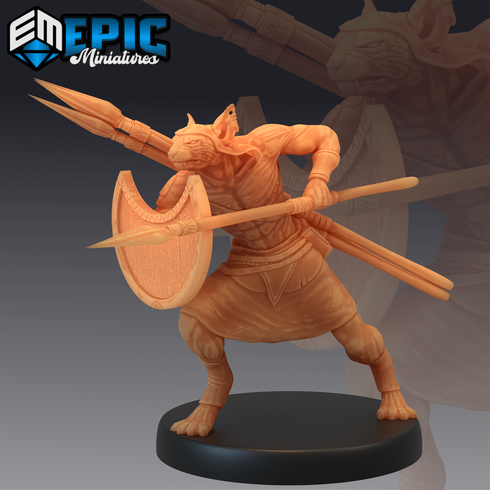 Catfolk Sphynx Warrior - The Printable Dragon