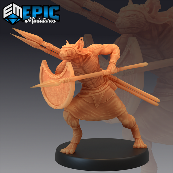 Catfolk Sphynx Warrior 3D-printed model