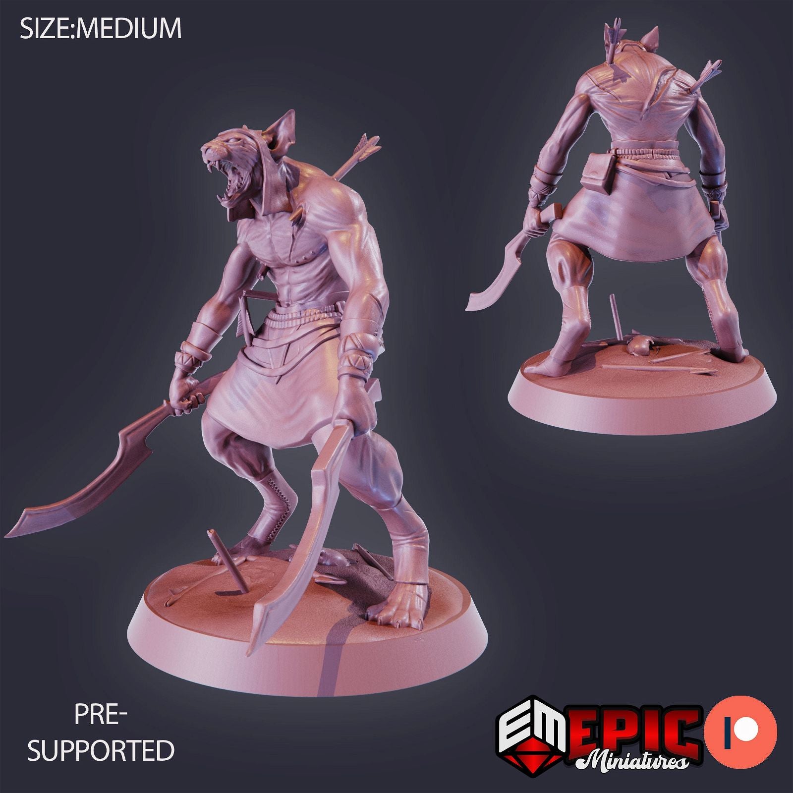 Catfolk Sphynx Warrior - The Printable Dragon