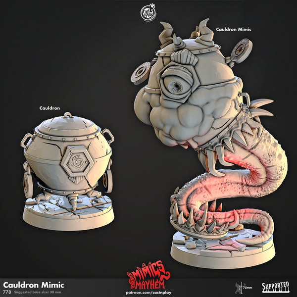 Cauldron Mimic 3D-printed model