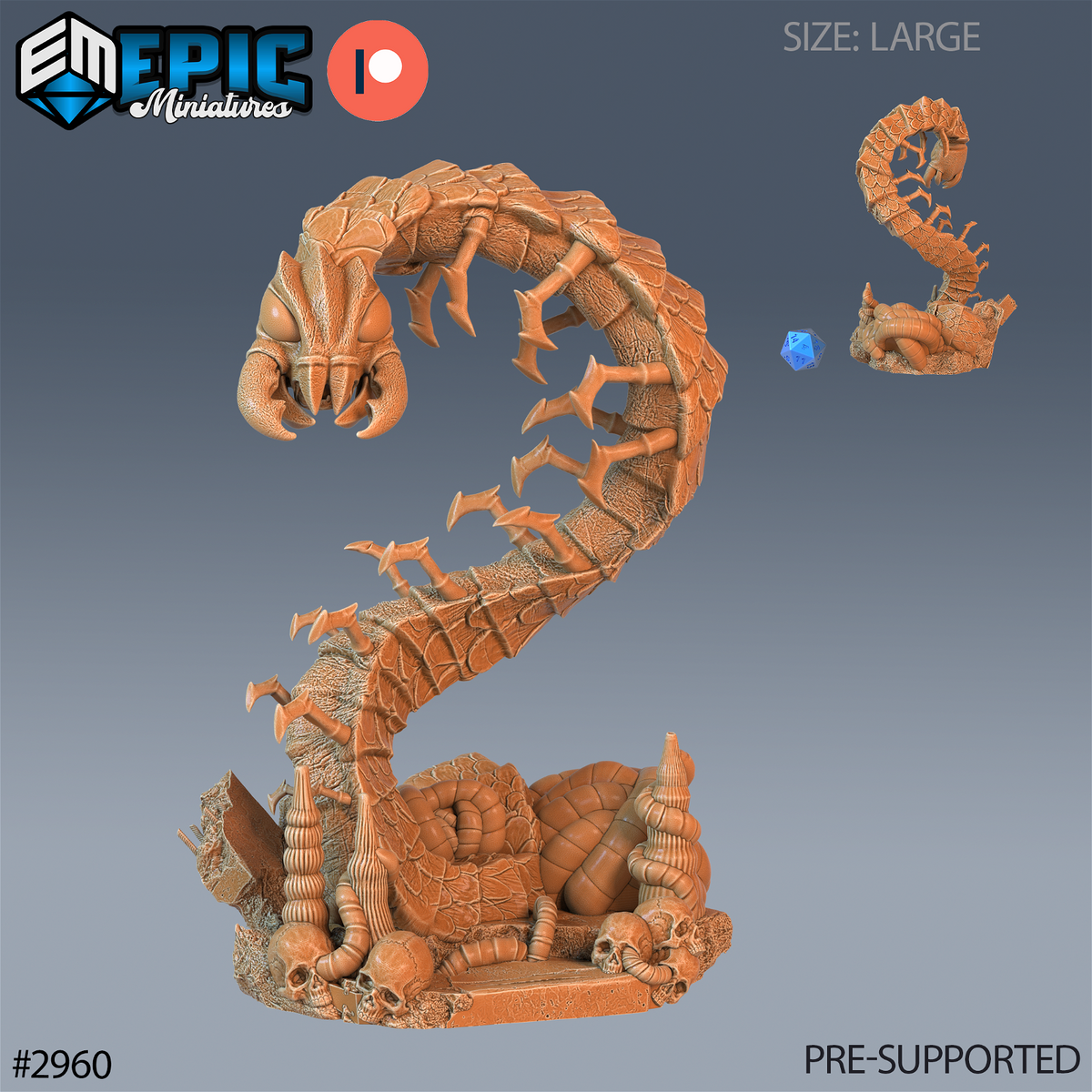 Cave Centipede - The Printable Dragon