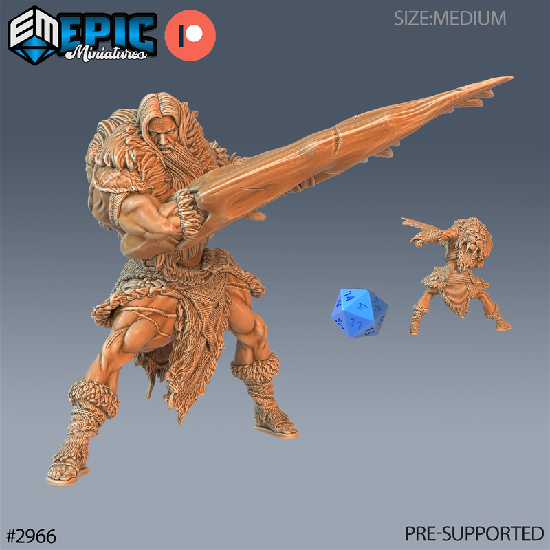 Caveman Barbarian 3D-printed model