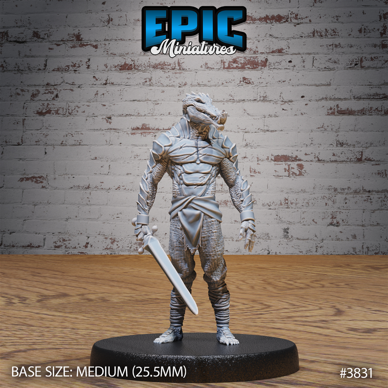 Crocodile Folk Warrior 3D-printed model