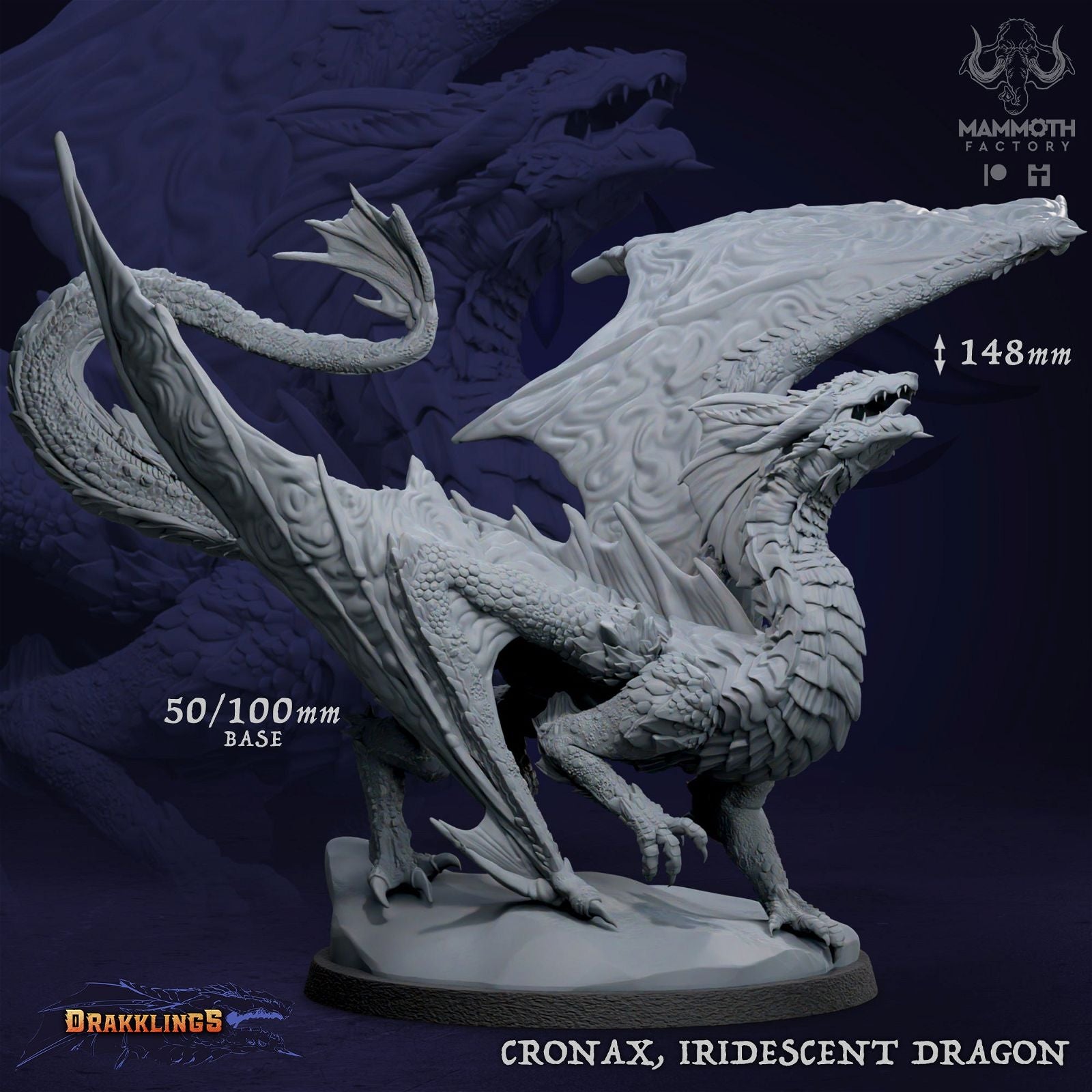 Cronax Young Iridescent Dragon - The Printable Dragon