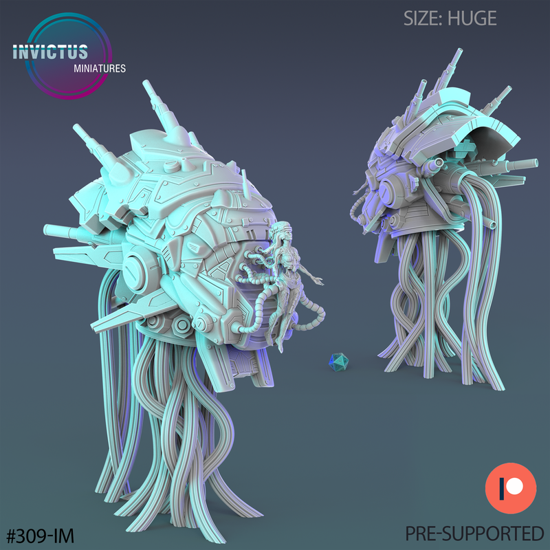 Cyborg Hive Queen On Throne 3D-printed model