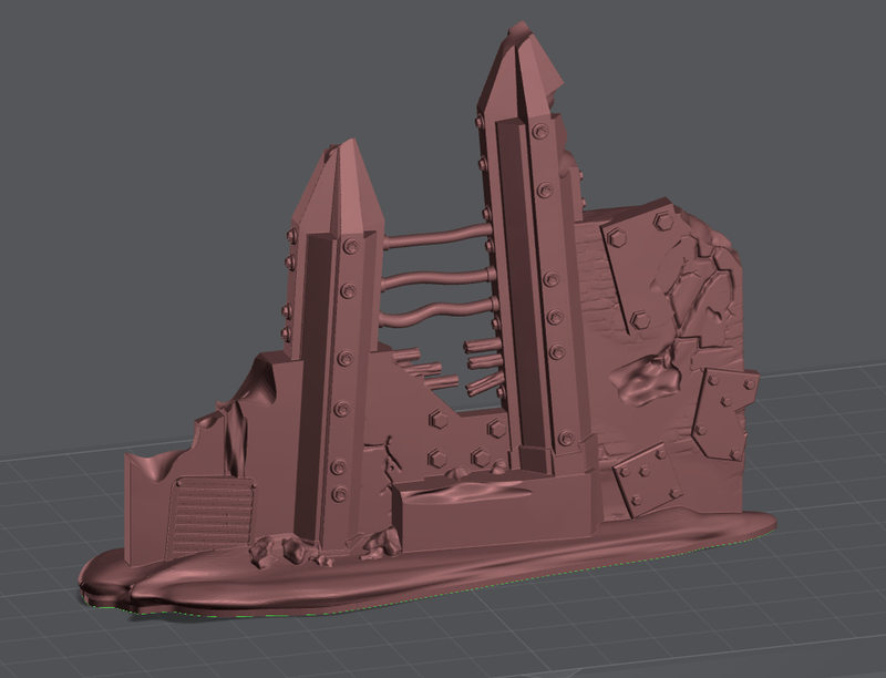 Cyperpunk Terrian 3D-printed model