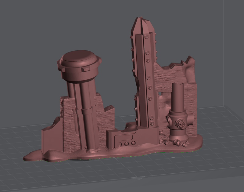 Cyperpunk Terrian 3D-printed model