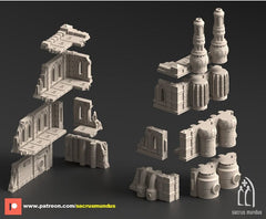 Damochles Industrial Ruins Ruins A 3D-printed model
