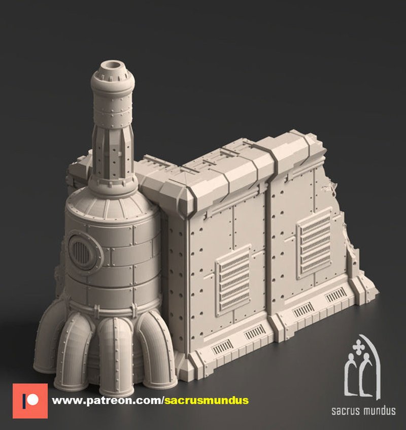 Damochles Industrial Ruins Ruins D 3D-printed model