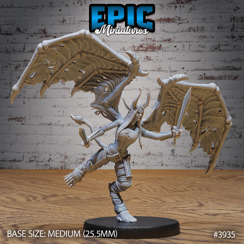 Demon Huntress 3D-printed model