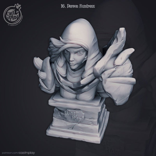 Demon Huntress Bust 3D-printed model