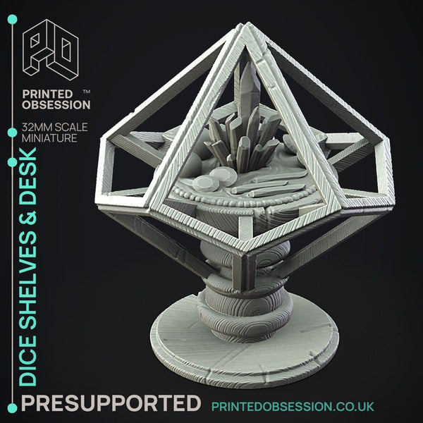 Dice Shelves & Desk 3D-printed model