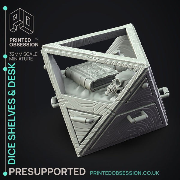 Dice Shelves & Desk 3D-printed model