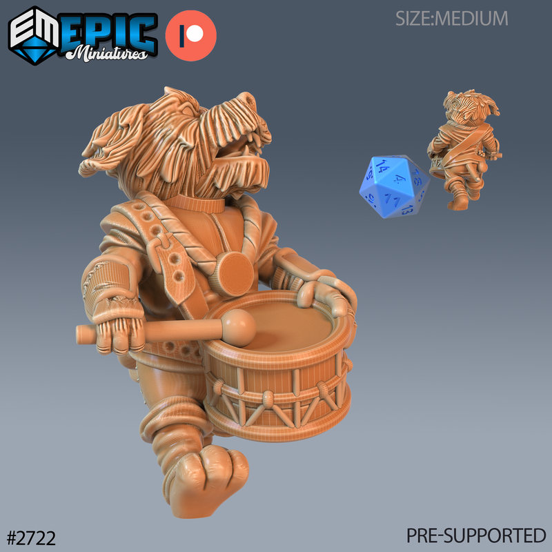 Dog Folk Tribe Bard 3D-printed model