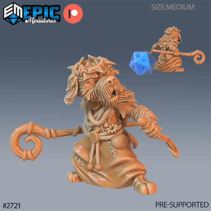 Dog Folk Tribe Druid 3D-printed model