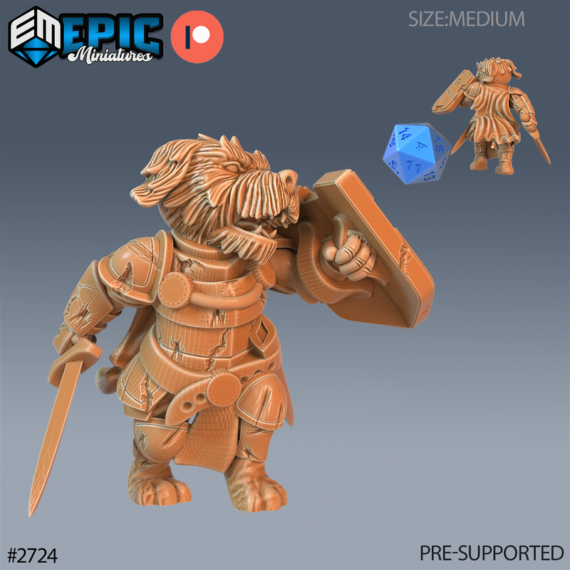 Dog Folk Tribe Knight 3D-printed model